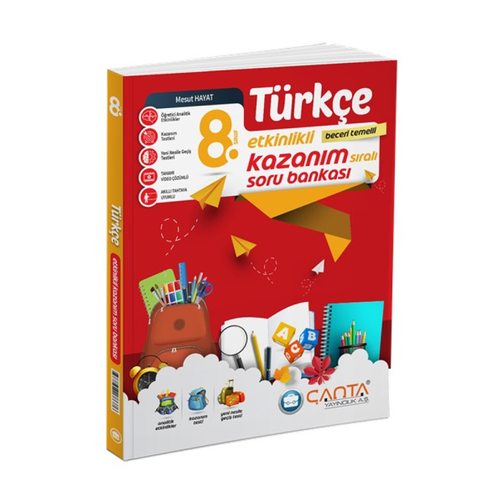 Çanta Yayınları 8. Sınıf Türkçe Etkinlikli Kazanım Soru Bankası Kaynak Kitapları Fiyatı
