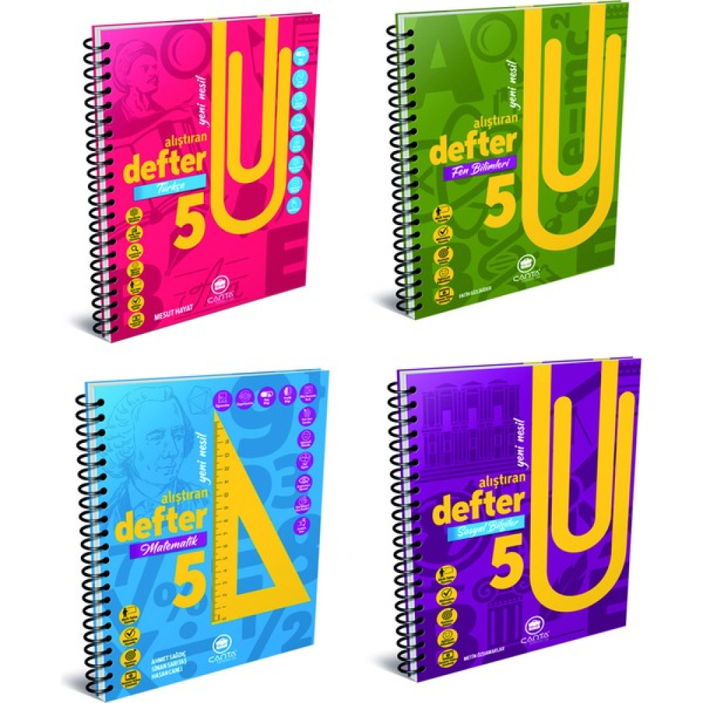 Çanta Yayınları Çanya Yayınları 5. Sınıf Alıştıran Defter Türkçe + Matematik + Fen Bilimleri + Sosyal Bilgiler Tüm Dersler Fiyatı