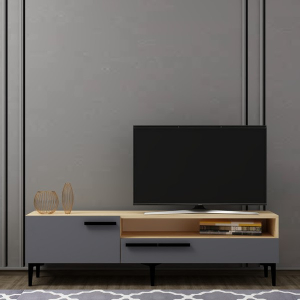 Cantek Zen Tv Ünitesi Safirmeşe-Antrasit Tv Ünitesi / Sehpası Fiyatı