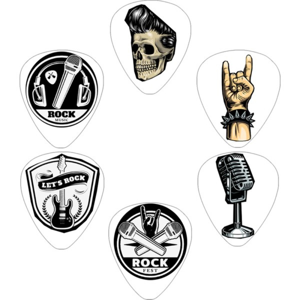 Cantekin Gitar Pena 6 Adet 0.50MM Rock Pena Gitar Penası Özel Tasarım Çift Taraflı Baskılı Müzik Aleti Aksesuarları Fiyatı
