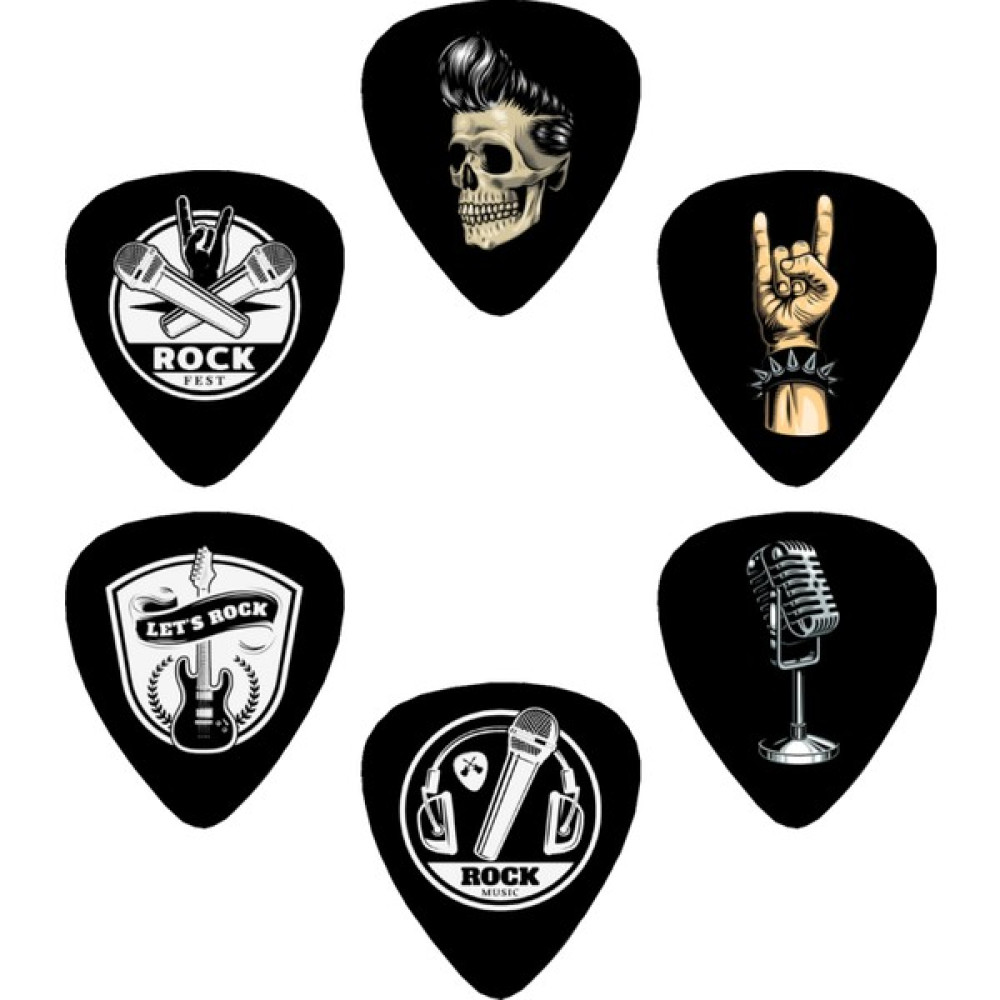 Cantekin Gitar Pena 6 Adet 0.71MM Rock Pena Gitar Penası Özel Tasarım Çift Taraflı Baskılı Müzik Aleti Aksesuarları Fiyatı