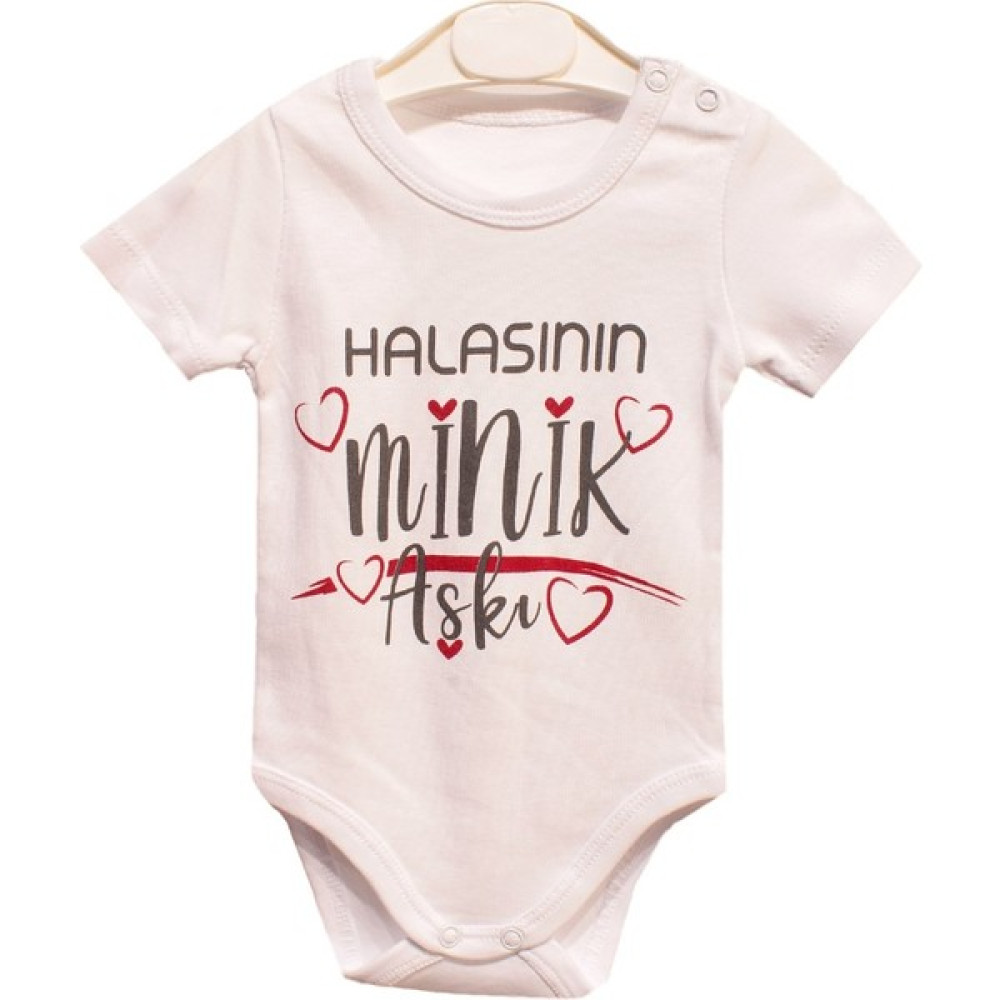 Cantoy Kız Erkek Bebek Kısa Kollu Badi Halasının Minik Aşkı Bebek Body Fiyatı