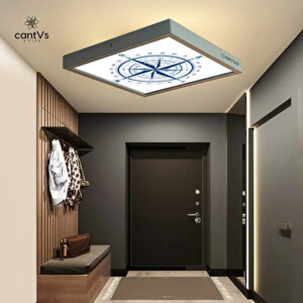 Cantvs Ahşap Antrasit Renk Çerçeve Tavan Led 60x60cm Panel Aydınlatma Avize Salon Yatak Odası Mutfak Avize Fiyatı