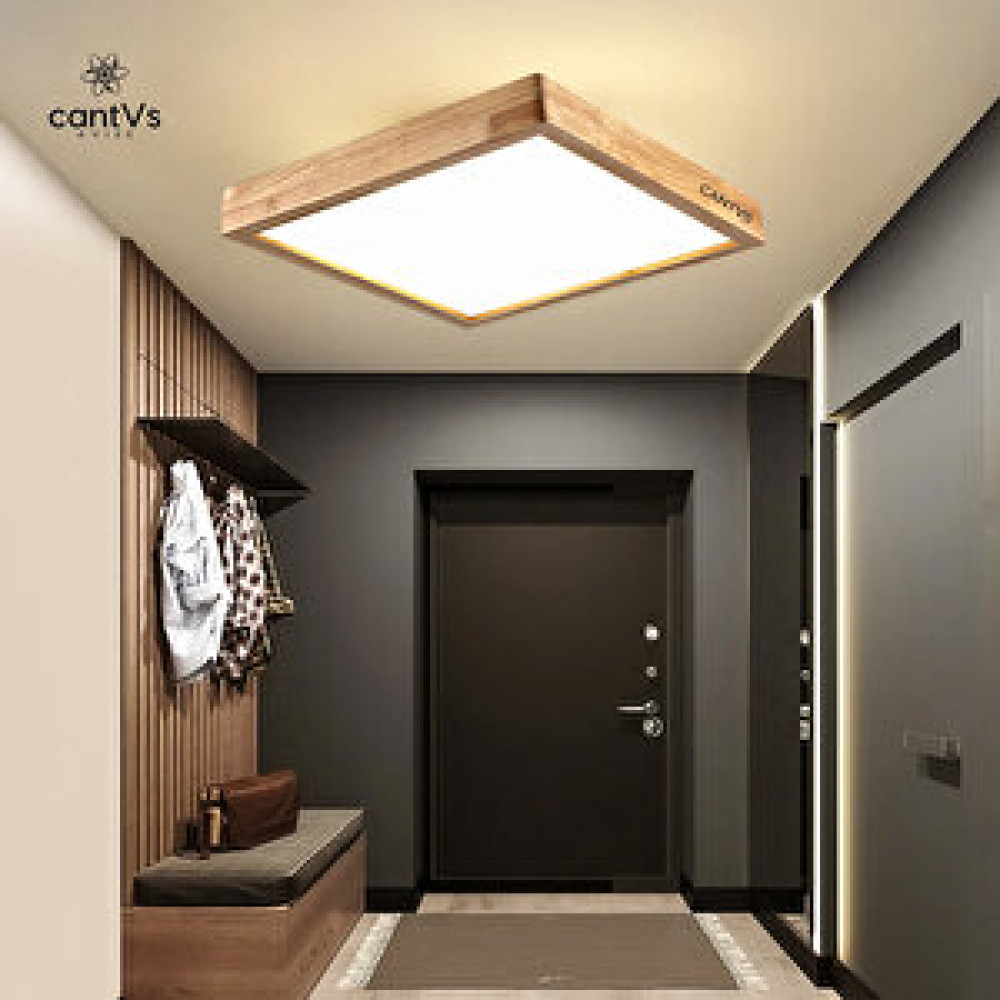 Cantvs Ahşap Çerçeve Tavan Led 60x60cm Panel Aydınlatma Avize Salon Yatak Odası Mutfak 6500k Beyaz Işık Avize Fiyatı