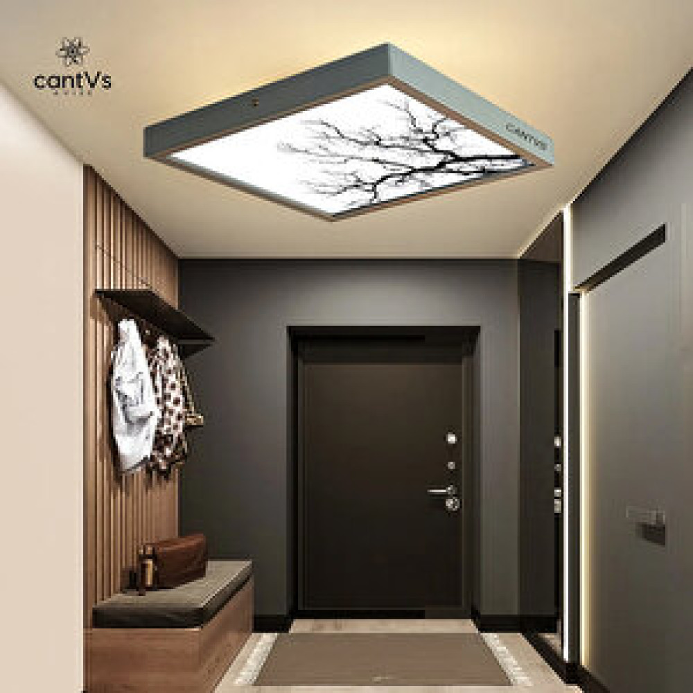 Cantvs Ahşap Gri Renk Çerçeve Tavan Led 60x60cm Panel Aydınlatma Avize Salon Yatak Odası Mutfak Avize Fiyatı