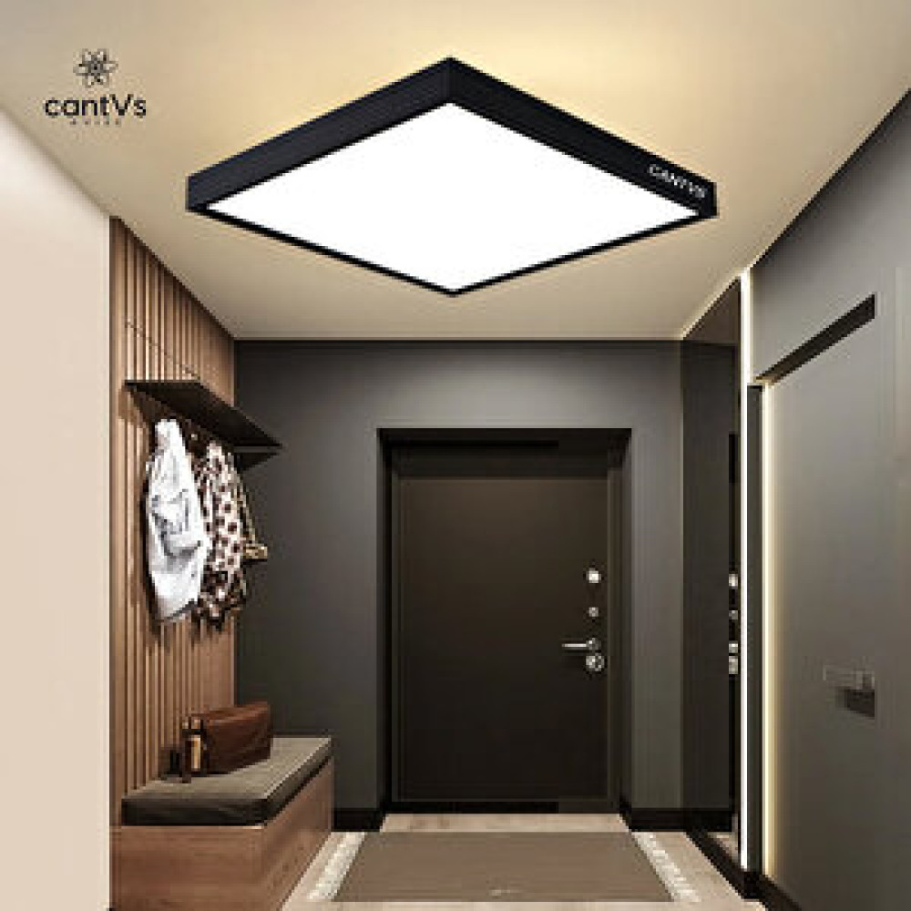 Cantvs Ahşap Siyah Çerçeve Tavan Led 60x60cm Panel Aydınlatma Avize Salon Yatak Odası Avize Fiyatı