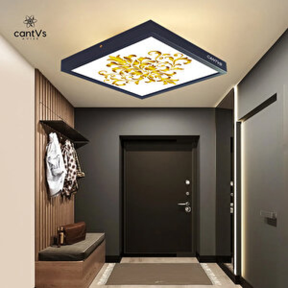 Cantvs Antrasit Ahşap Çerçeveli Tavan Led 60x60cm Panel Aydınlatma Avize Salon Yatak Odası Mutfak Avize Fiyatı