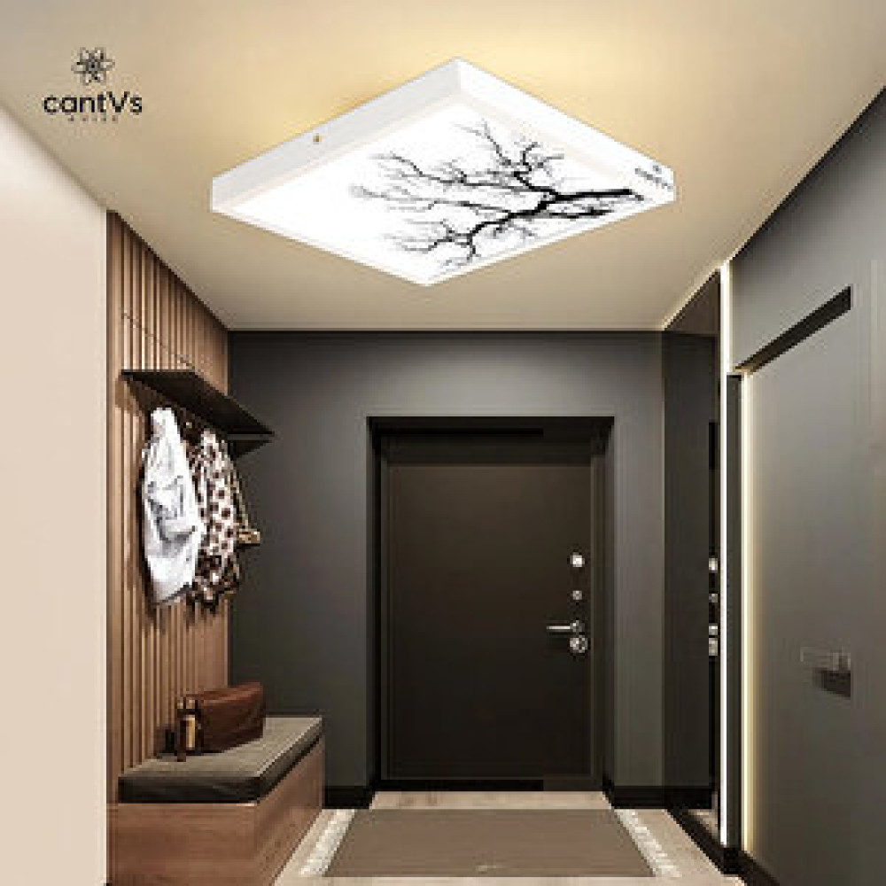 Cantvs Beyaz Renk Ahşap Çerçeveli Tavan Led 60x60cm Panel Aydınlatma Avize Salon Yatak Odası Mutfak Avize Fiyatı