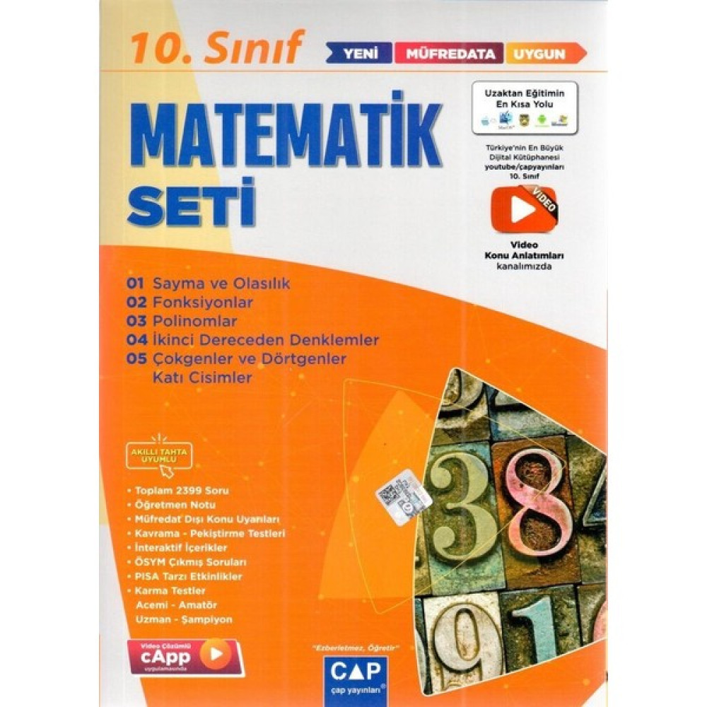 Çap Yayınları 10. Sınıf Matematik Anadolu Seti Matematik Fiyatı