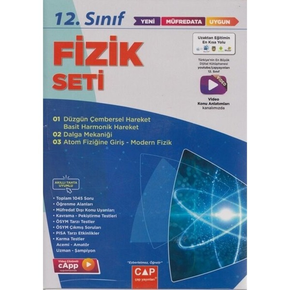 Çap Yayınları 12. Sınıf Fizik Anadolu Lisesi Seti Fizik Fiyatı