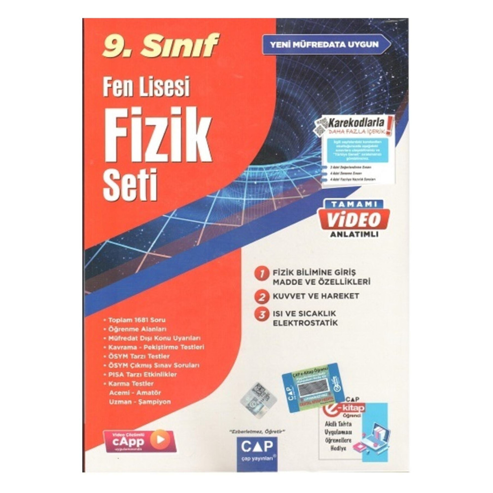 Çap Yayınları 9. Sınıf Fen Lisesi Fizik Seti Yardımcı Kitaplar Fiyatı