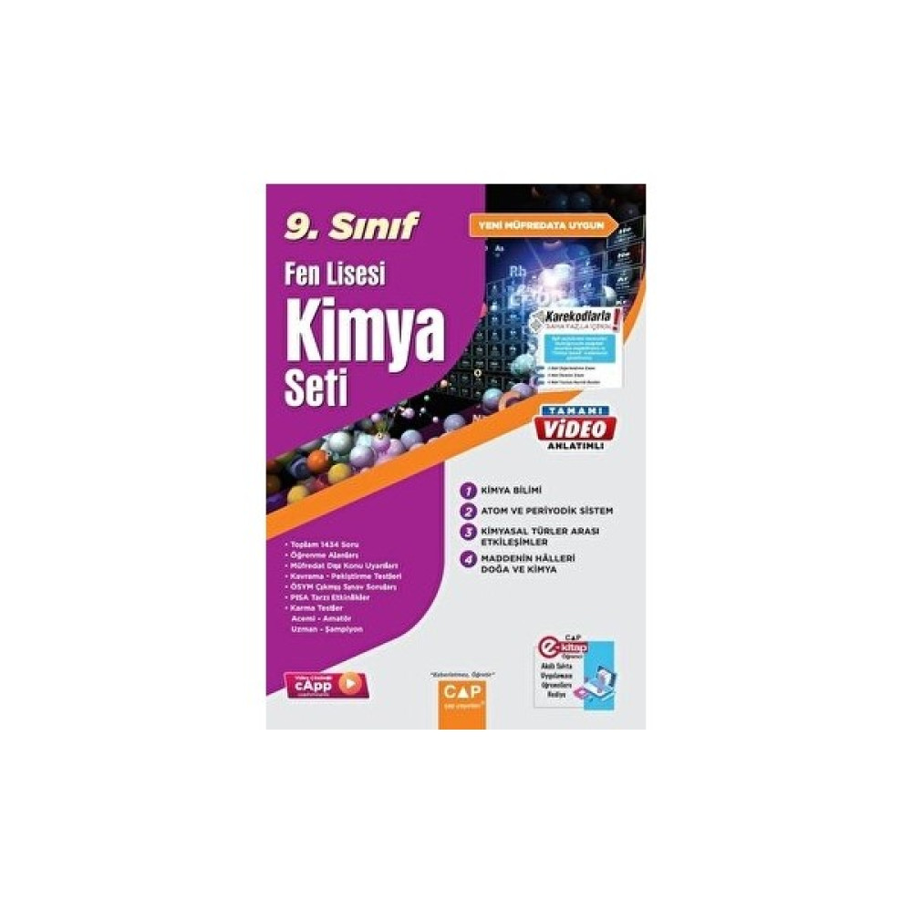 Çap Yayınları 9. Sınıf Fen Lisesi Kimya Seti Çap Yayınları YGS ve LYS Kitapları Fiyatı
