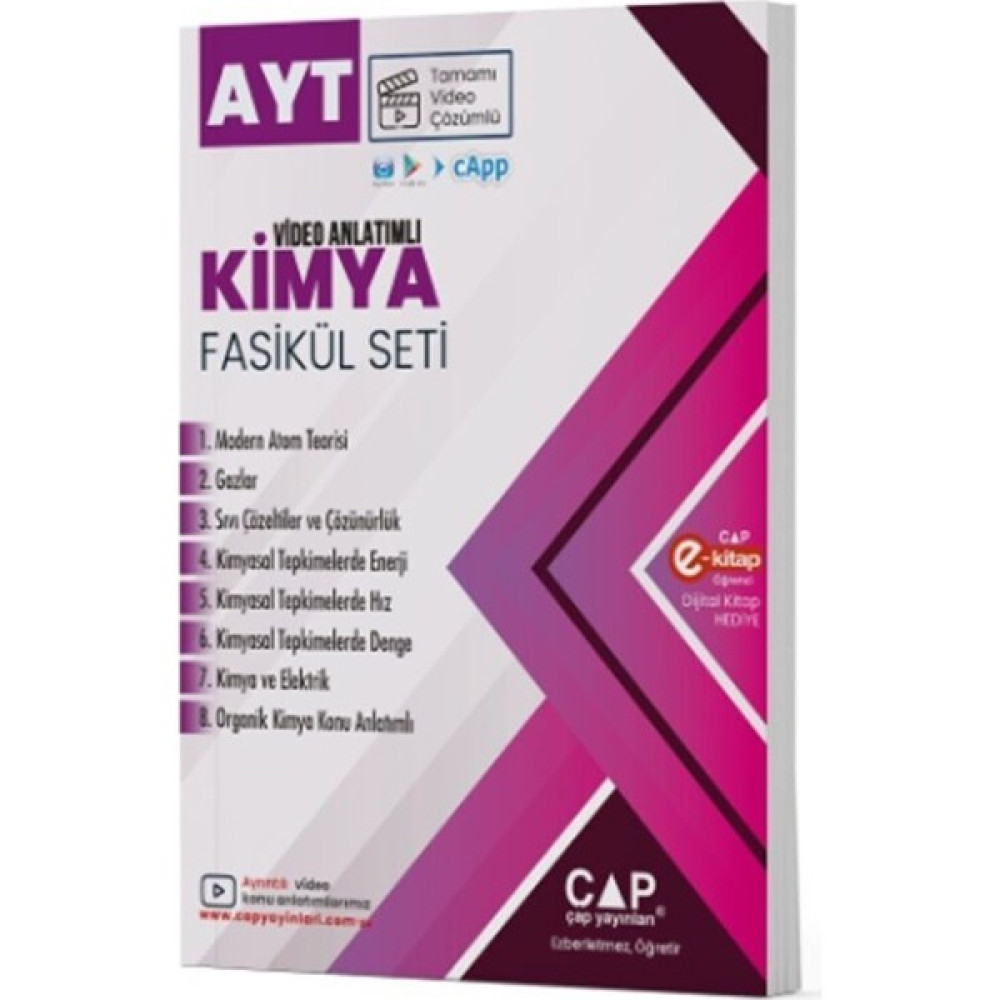 Çap Yayınları AYT Kimya Video Anlatımlı Fasikül Seti 2023 Kaynak Kitapları Fiyatı