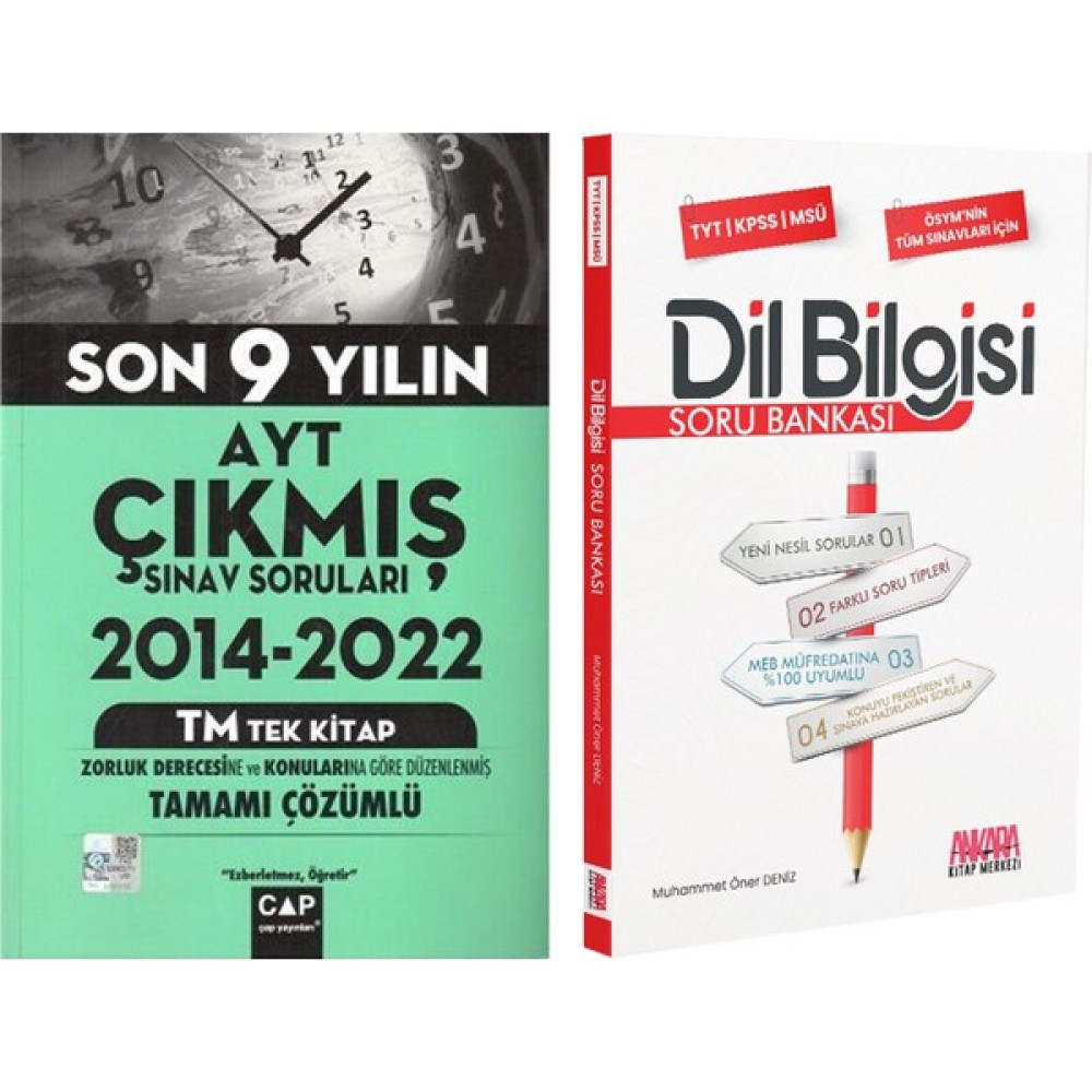 Çap Yayınları Ayt Tek Kitap Son 9 Yılın Çıkmış Soruları ve Akm Dil Bilgisi Soru Bankası Seti 2 Kitap Temel Yeterlilik Testi (TYT) Fiyatı