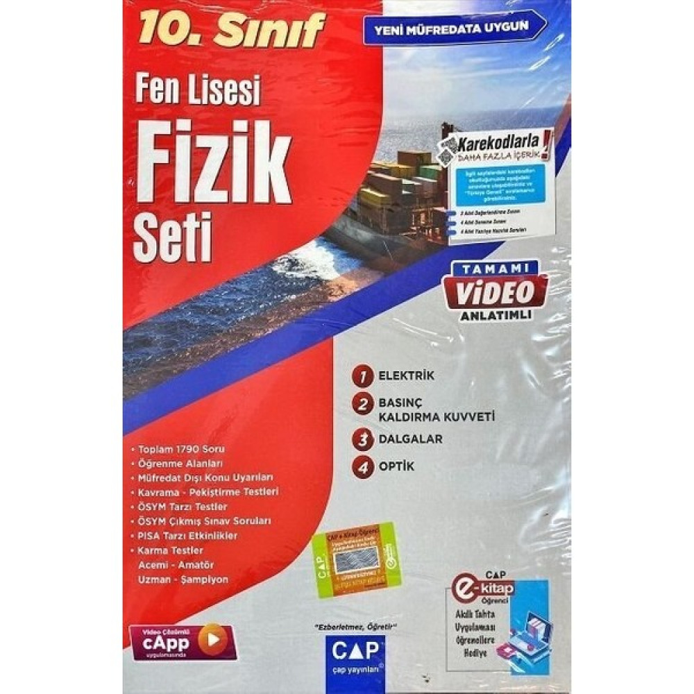 Çap Yayınları Çap 10. Sınıf Fen Lisesi Fizik Seti 2023 Kaynak Kitapları Fiyatı