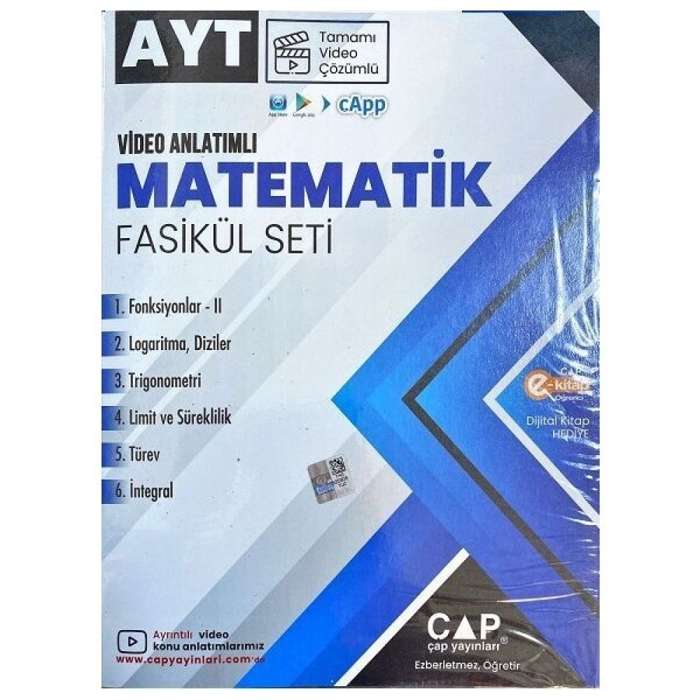 Çap Yayınları Çap Ayt Matematik Seti Tamamı Video Çözümlü (Kitap Noktası Mağazası) Temel Yeterlilik Testi (TYT) Fiyatı