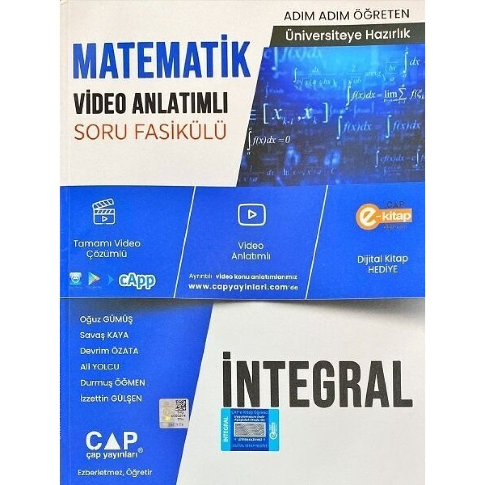 Çap Yayınları Matematik Integral Konu Anlatımlı Soru Bankası Temel Yeterlilik Testi (TYT) Fiyatı