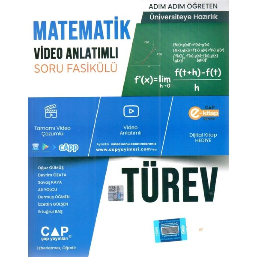 Çap Yayınları Matematik Türev Konu Anlatımlı Soru Bankası Temel Yeterlilik Testi (TYT) Fiyatı