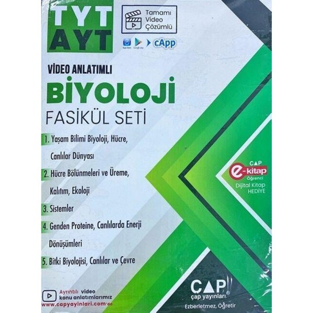 Çap Yayınları TYT AYT Biyoloji Video Anlatımlı Fasikül Seti Temel Yeterlilik Testi (TYT) Fiyatı