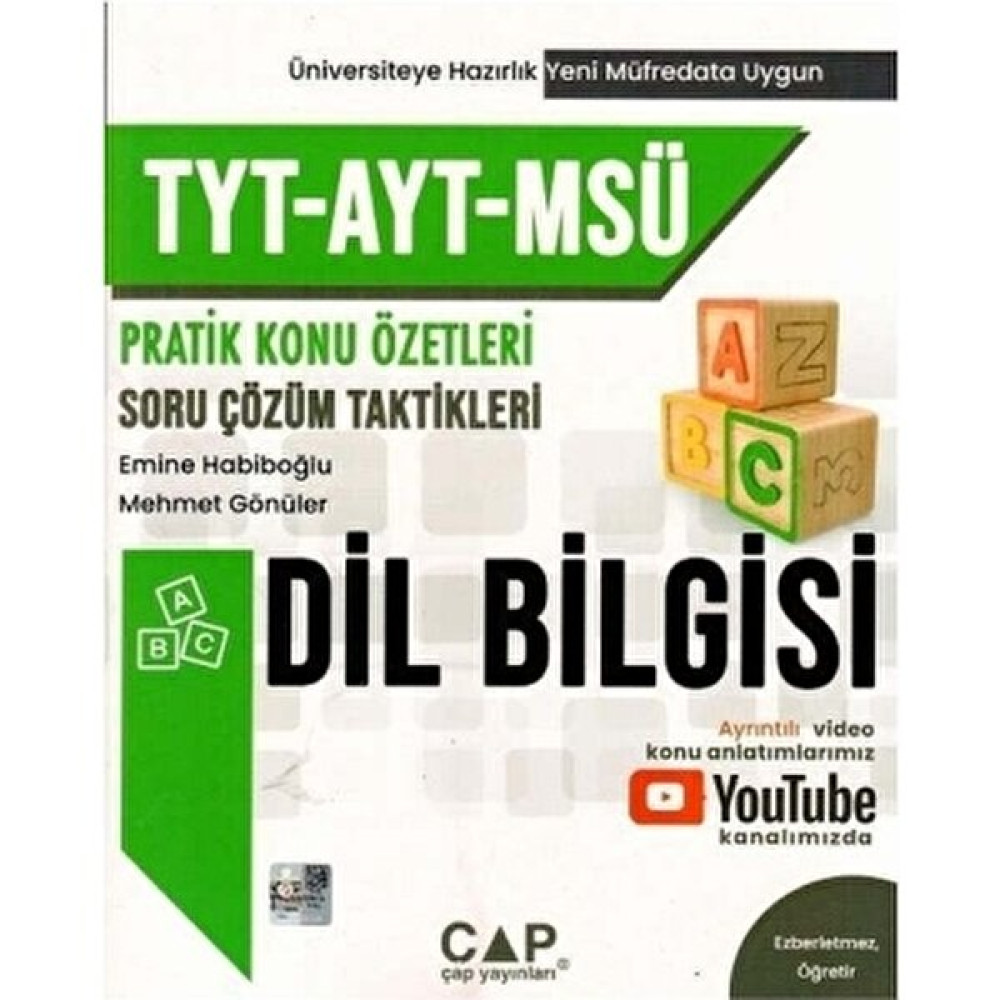 Çap Yayınları TYT AYT Msü Dil Bilgisi Konu Özetleri Soru Çözüm Taktikleri Türkçe Fiyatı