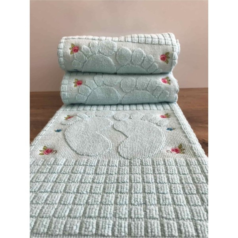 Çapa Home 3 Tane Nakışlı Ayak Havlusu Gök Mavisi %100 Pamuk ÖLÇÜ:50X70 - Renkli - 55 x 70 cm El / Yüz Havlusu Fiyatı