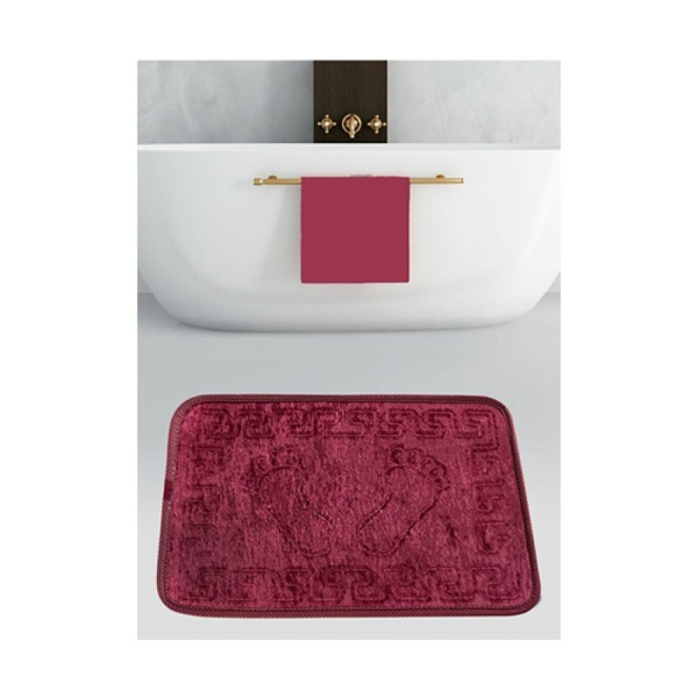 Çapa Home Butik Yıldız Puff Banya Paspası Ayak Izli 40 x 60 cm - Kırmızı Klozet Takımı Fiyatı