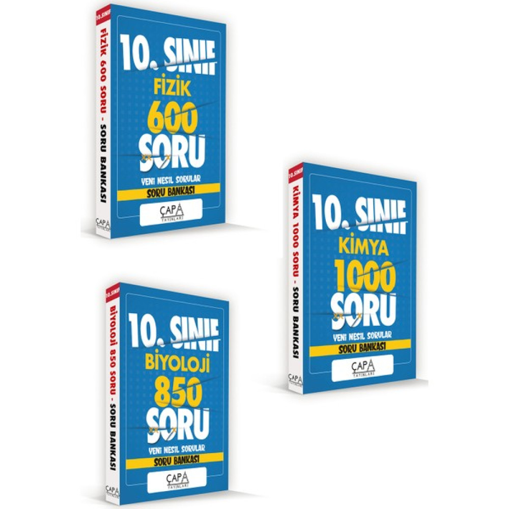 Çapa Yayınları 10. Sınıf Fizik - Kimya - Biyoloji Seti 3 Kitap Tüm Dersler Fiyatı