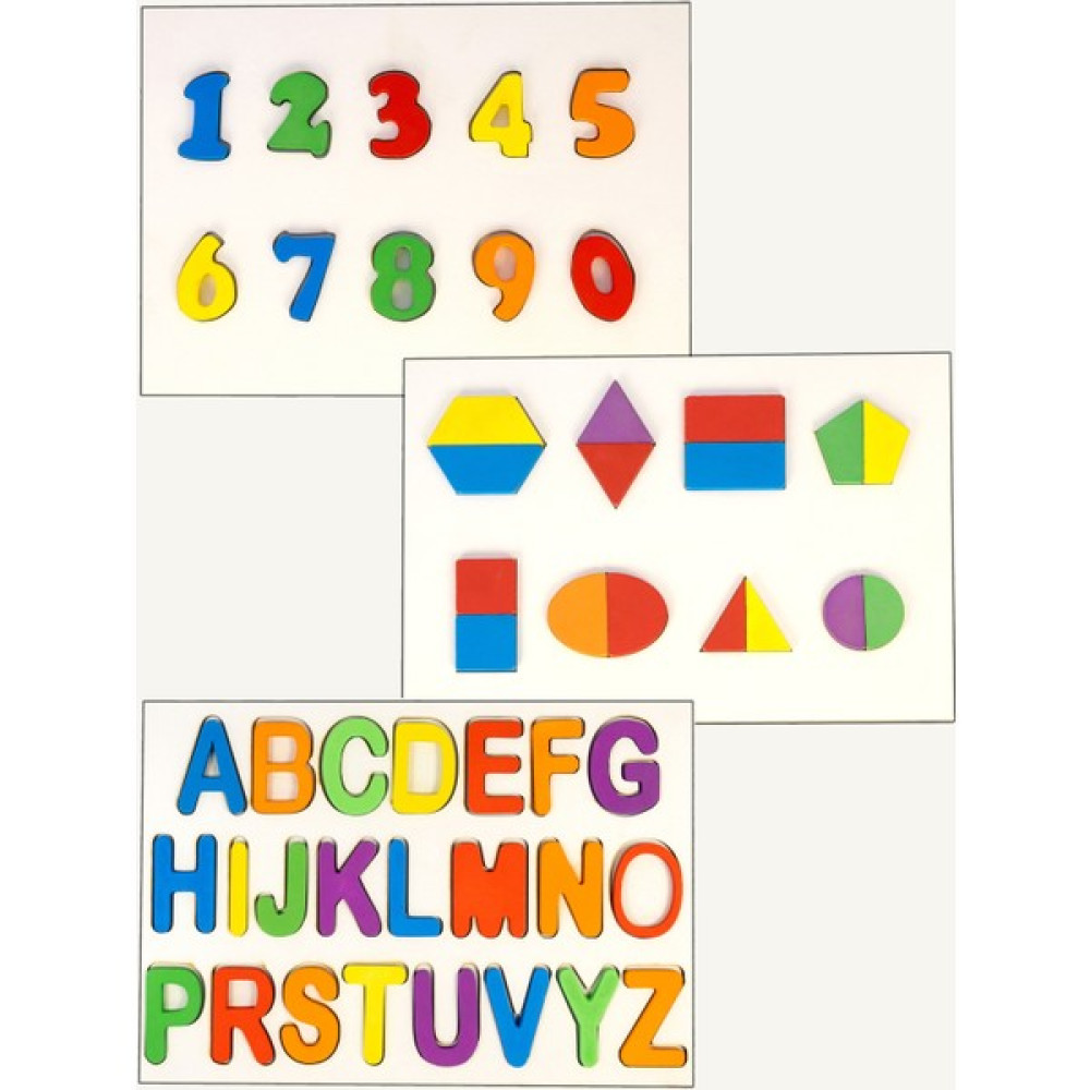 Capellawoodworks Ahşap Puzzle 3in1 Alfabe-Sayılar-Geometri Eğitici Oyuncak Fiyatı