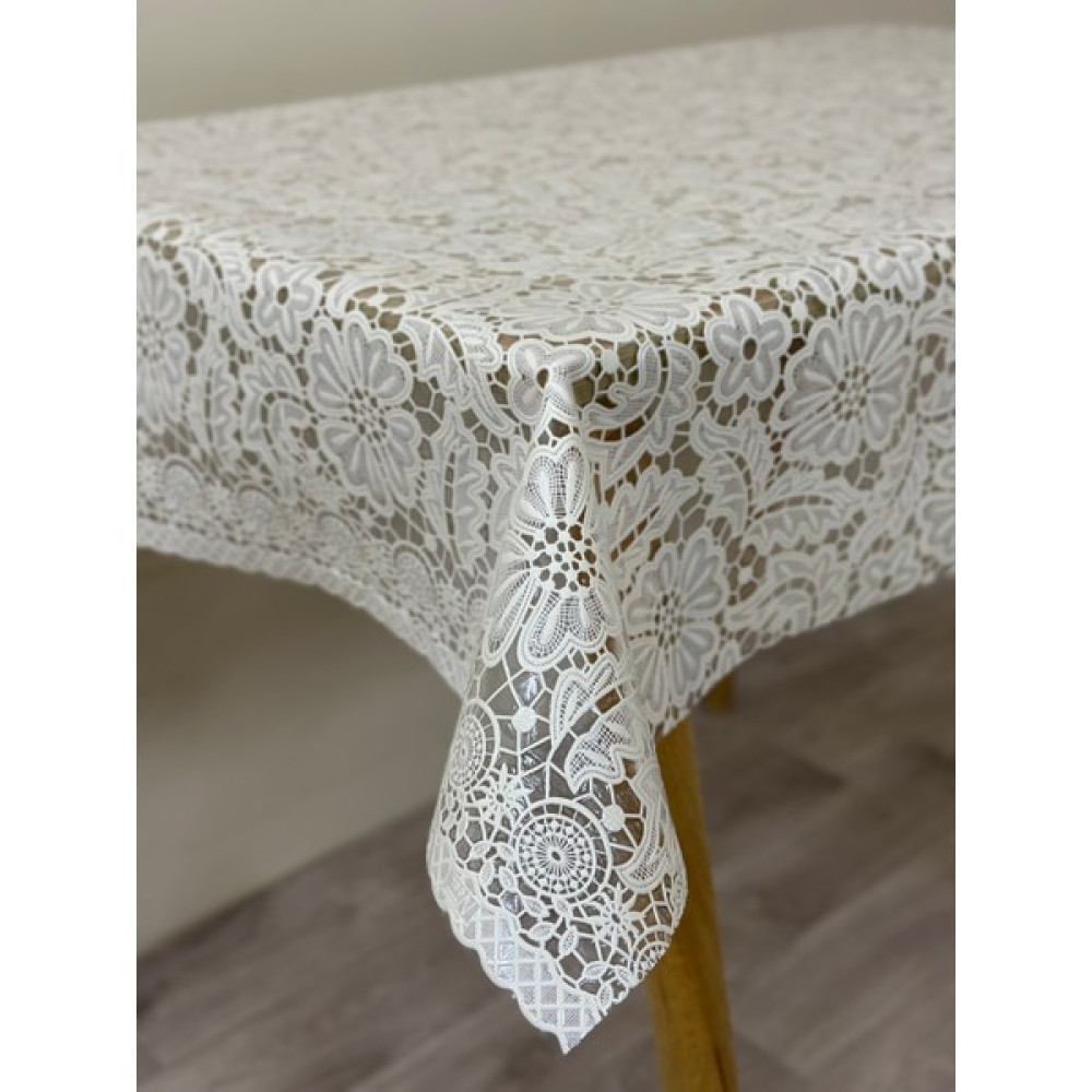 Capensis Hasır Lüks Pvc Silinebilir Muşamba Masa Örtüsü Krem - 100 x 140 cm Masa Örtüsü Fiyatı