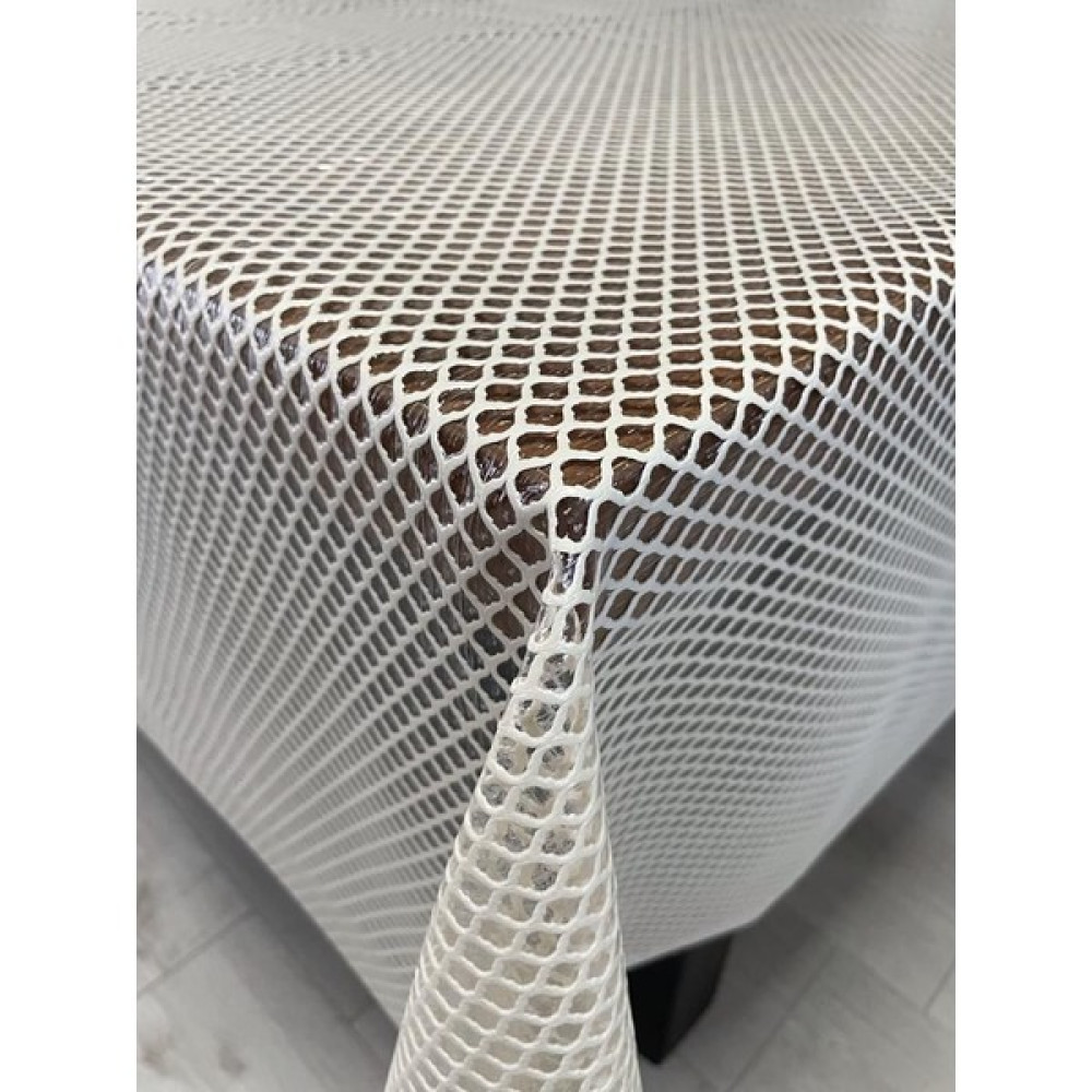 Capensis Petek Desen Lüks Pvc Masa Örtüsü - 140 x 200 cm - Beyaz Masa Örtüsü Fiyatı