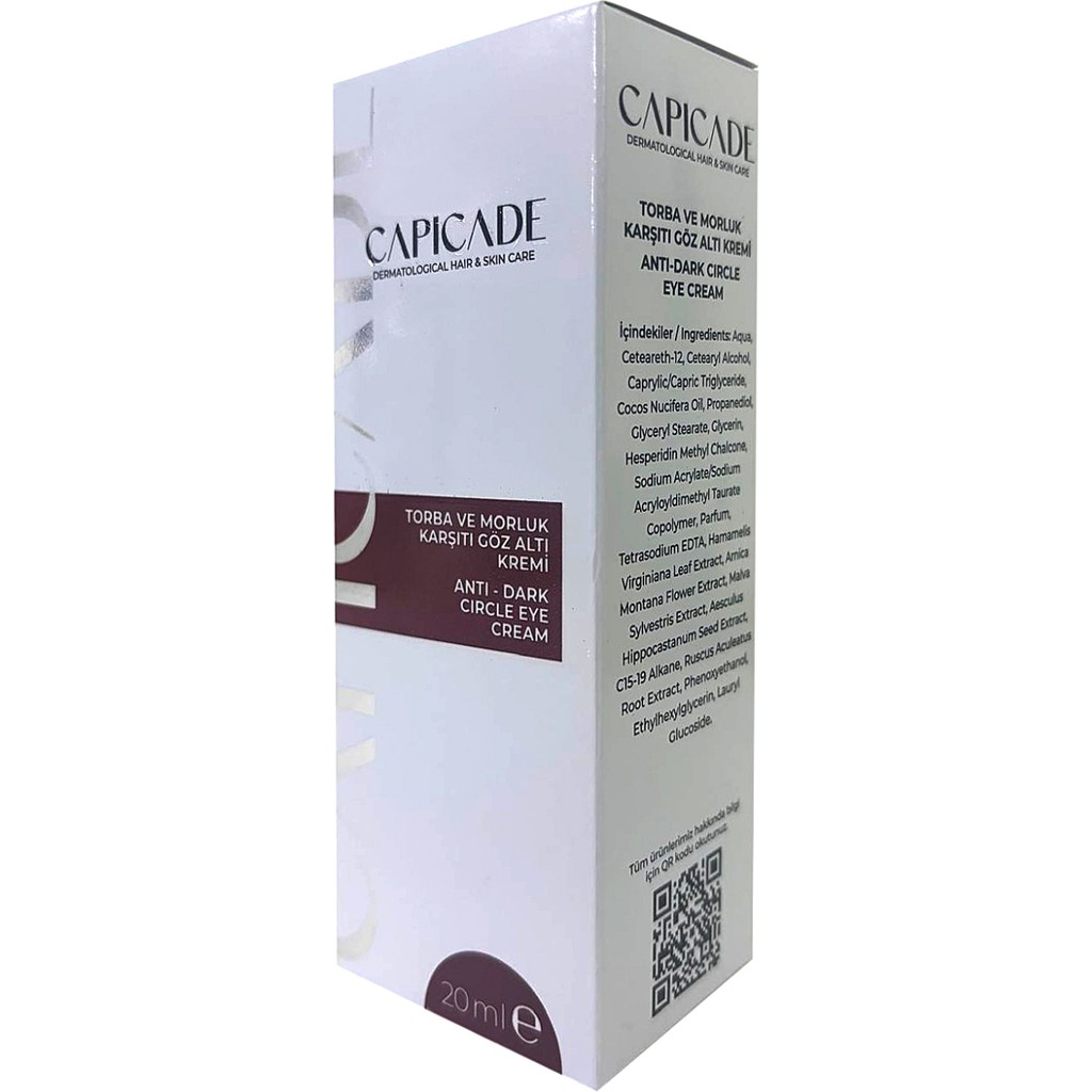 Capicade 20 ml Torba ve Morluk Karşıtı Göz Altı Kremi Parfüm İçermeyen Onarıcı Form - Göz Kremi Parfümler Fiyatı