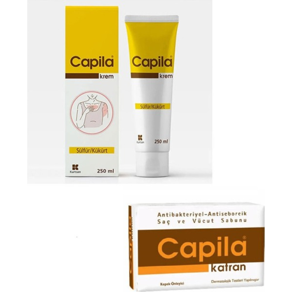 Capila Krem Sülfür Kükürt 250 ml + Katran 90 G Kepeğe Karşı Katranlı ve Kükürtlü Saç ve Vücut Sabunu Nemlendiriciler Fiyatı