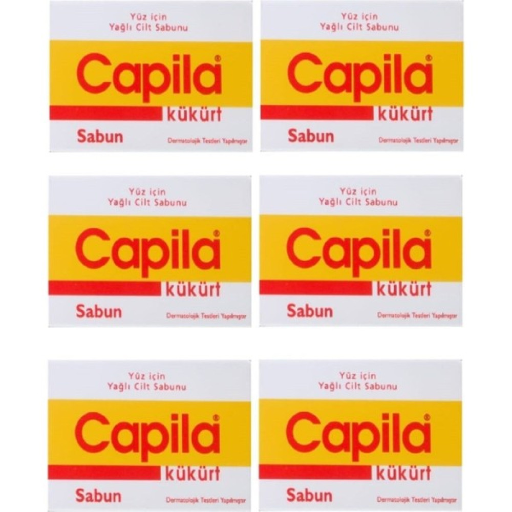 Capila Kükürt 90 G 6 Adet - Yağlı Ciltler Için Kükürtlü ve Katranlı Yüz Sabunu Sabunlar Fiyatı