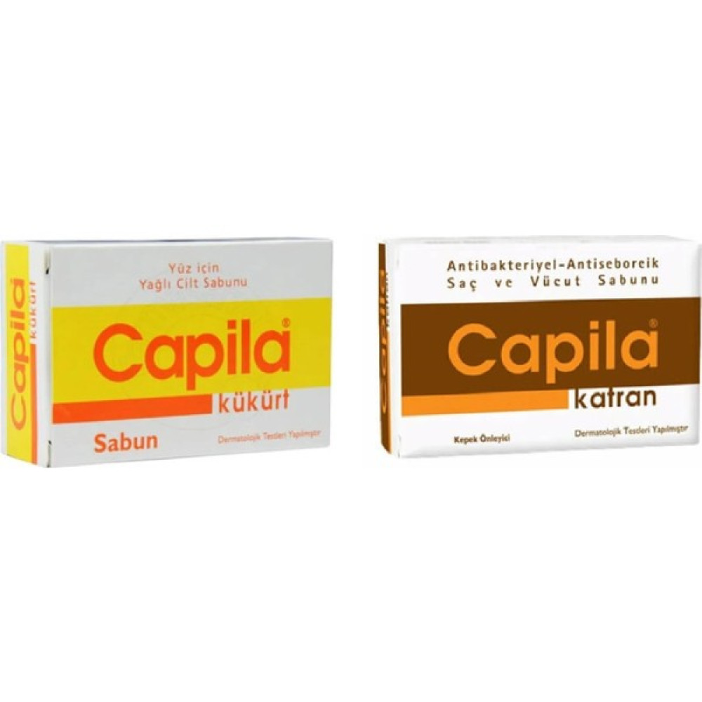 Capila Kükürtlü ye Karşı Sabun 90 gr + Katran Sabunu 90 gr Cilt Temizleme ve Peeling Fiyatı