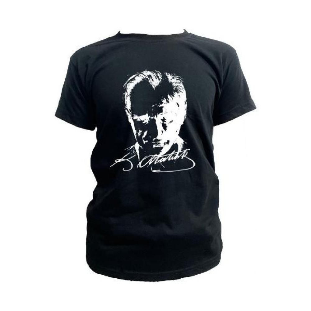 Çapıt %100 Pamuk Standart Kesim Sıfır Yaka Kısa Kollu Beyaz Atatürk Baskılı Siyah 23 Nisan Çocuk T-Shirt Erkek T-shirt Fiyatı