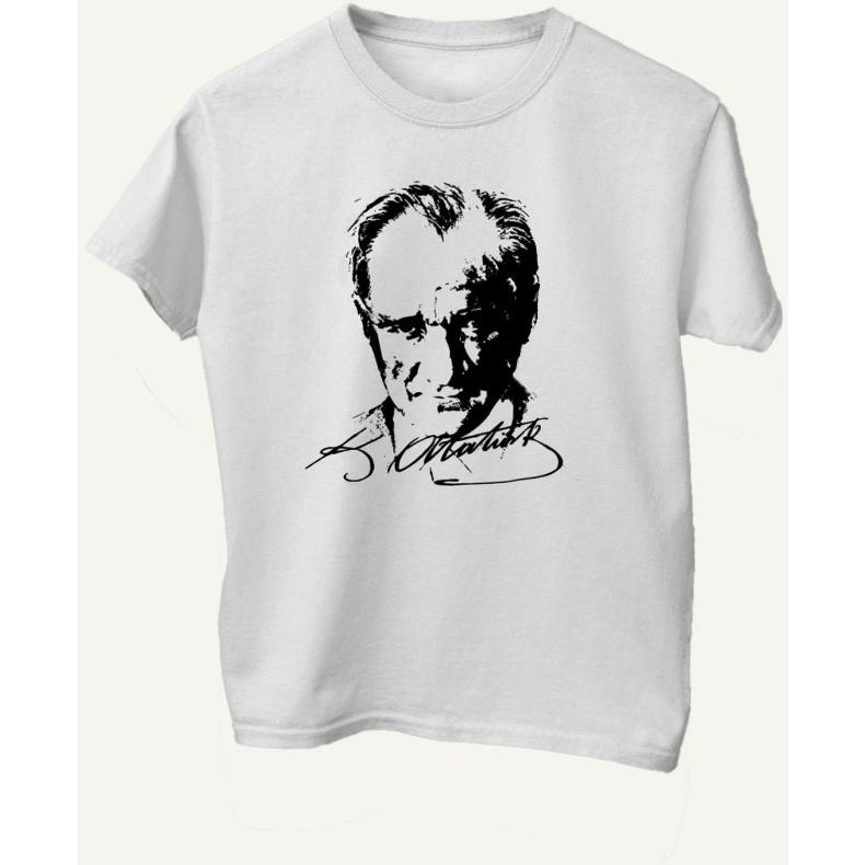 Çapıt %100 Pamuk Standart Kesim Sıfır Yaka Kısa Kollu Siyah Atatürk Baskılı Beyaz 23 Nisan Çocuk T-Shirt Giyim & İç Giyim Fiyatı