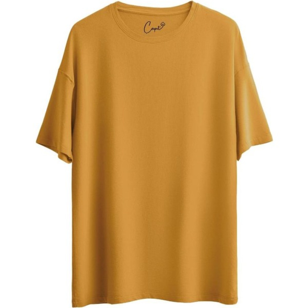 Çapıt Pamuk Sıfır Yaka Kısa Kollu Kiremit Oversize Tişört Erkek T-shirt Fiyatı