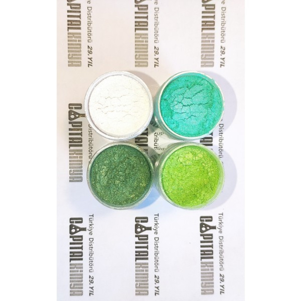 Capital 10G(25ML)X4 Renk Toz Metalik Sedef Epoksi Pigment Boya - 09-Yeşil Oto Boyaları Fiyatı