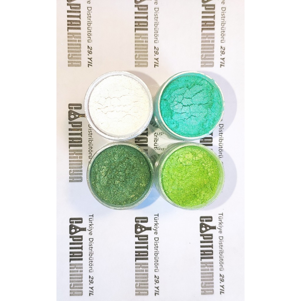 Capital 10G(25ML)X4 Renk Toz Metalik Sedef Epoksi Pigment Boya - 09-Yeşil Oto Boyaları Fiyatı