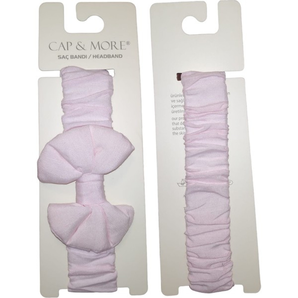 Cap&More Babysal Kız Bebek Saç Bandı Toz Pembe Fiyonk Bandana Bebek Saç Bandı Fiyatı