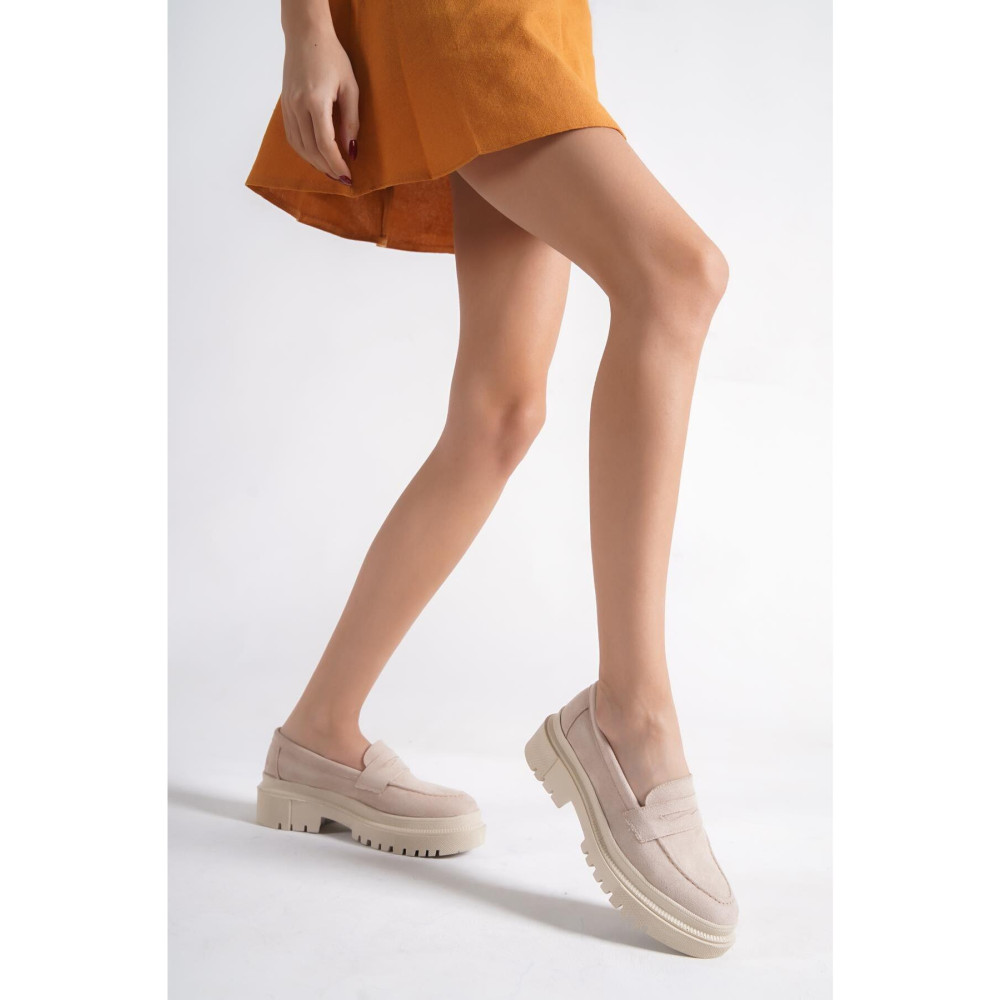 Capone Outfitters Capone Oval Burunlu Trak Tabanlı Süet Bej Kadın Loafer 37 Beden Kadın Günlük Ayakkabıları Fiyatı