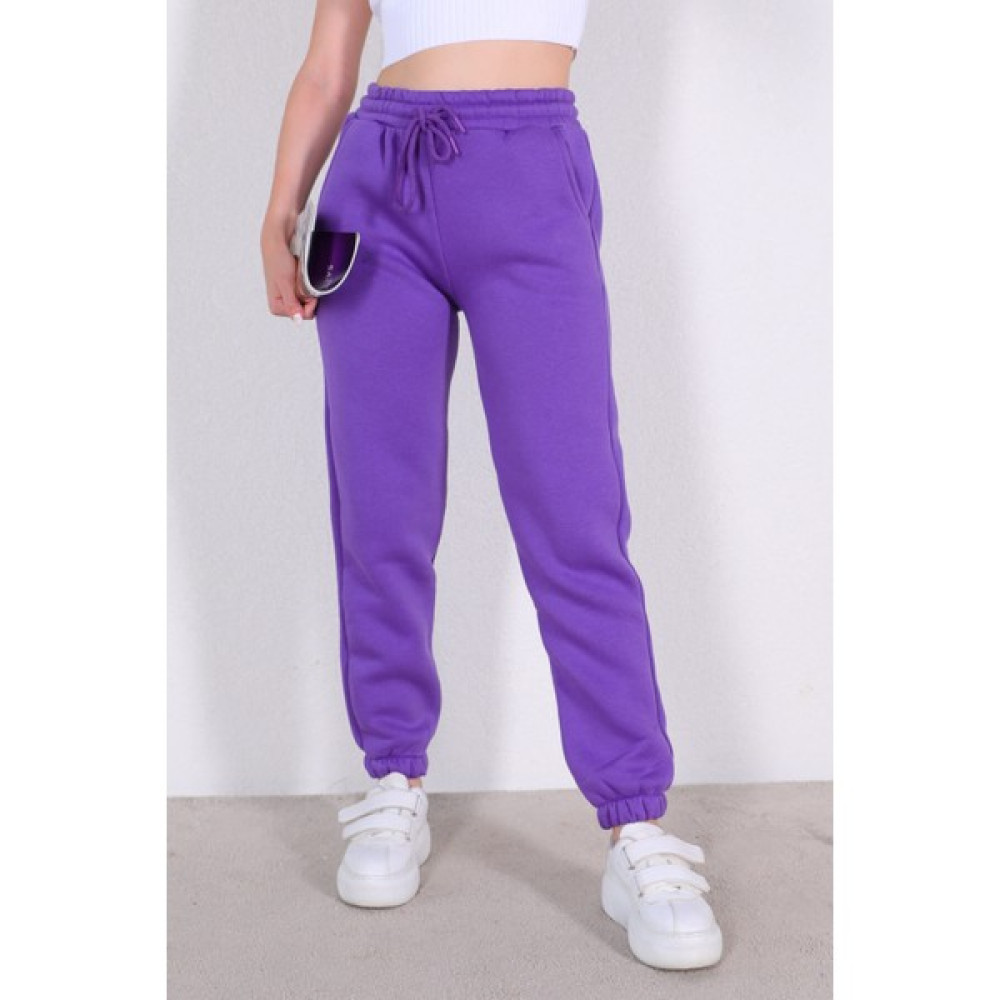 Capp Moda EŞF-09072 Mor Üç Iplik Şardonlu Jogger Eşofman Kadın Eşofman Fiyatı