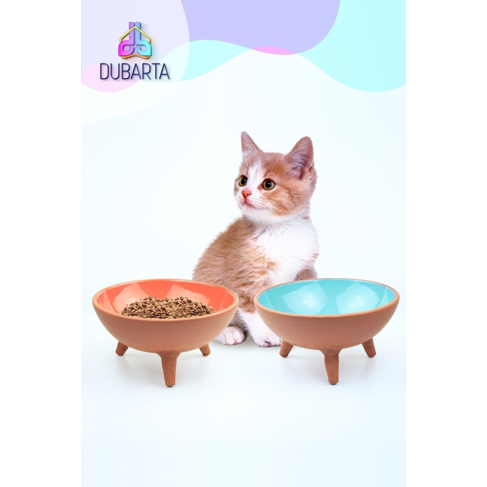 Cappadocia Pottery 2li Ayaklı Sırlı Çömlek Kedi - Köpek Maması Kabı Evcil Hayvan Ürünleri Fiyatı