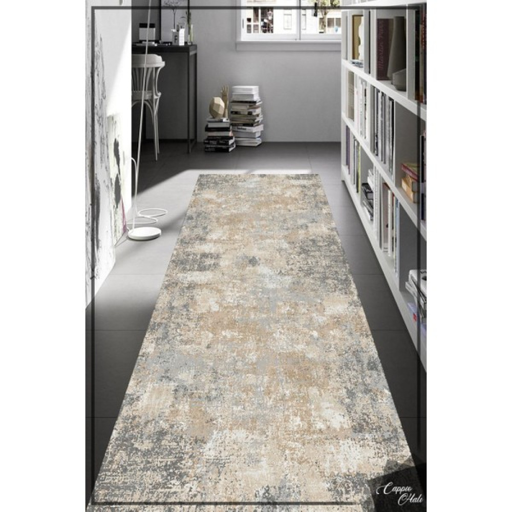Cappio Halı Gri-Krem Eskitme Desenli Halı Makinede Yıkanabilir - Renkli - 80 x 80 cm Salon Halısı Fiyatı