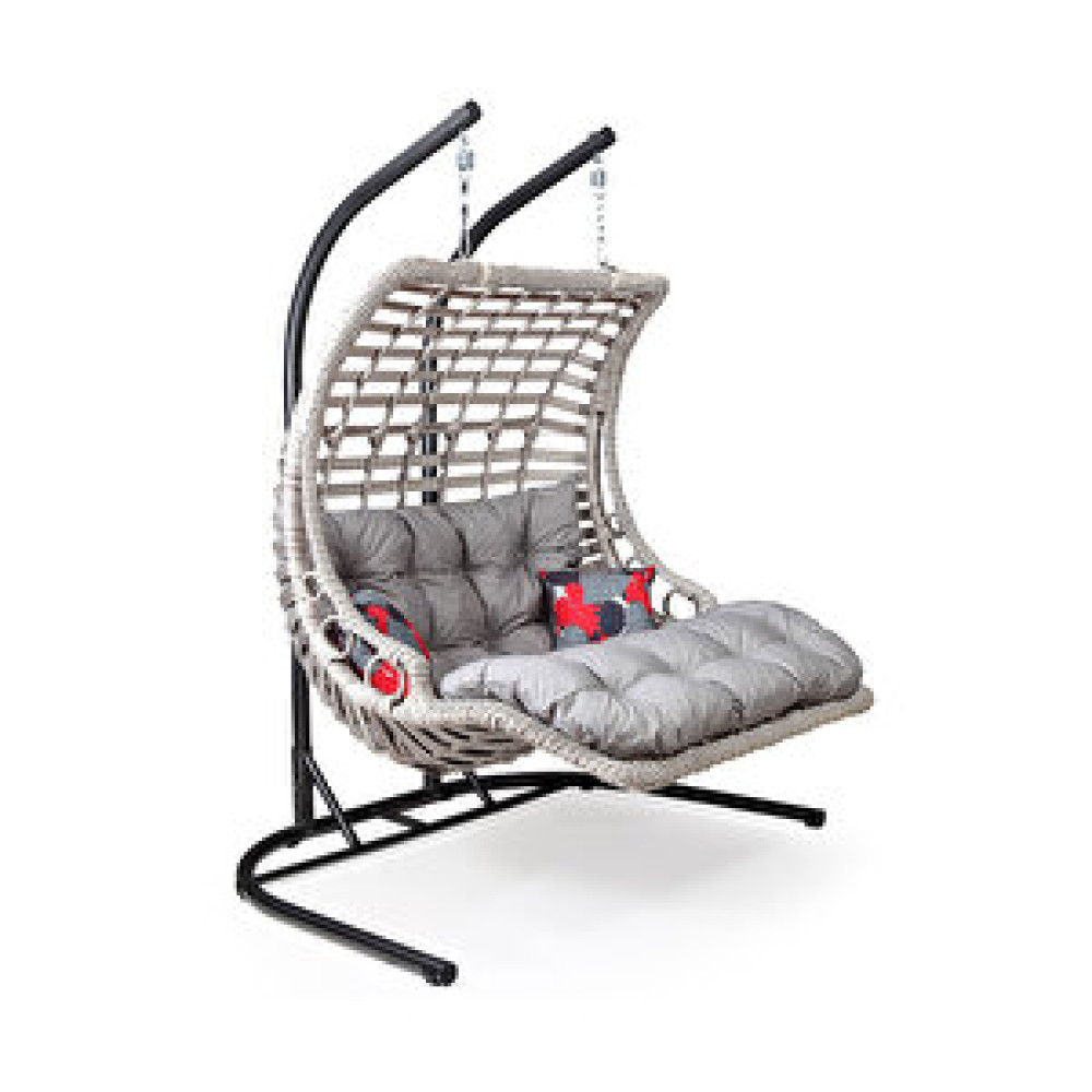 Capri Swing Bodrum Çift Kişilik Rattan Bahçe Balkon Salıncağı Beyaz Bahçe Salıncağı Fiyatı