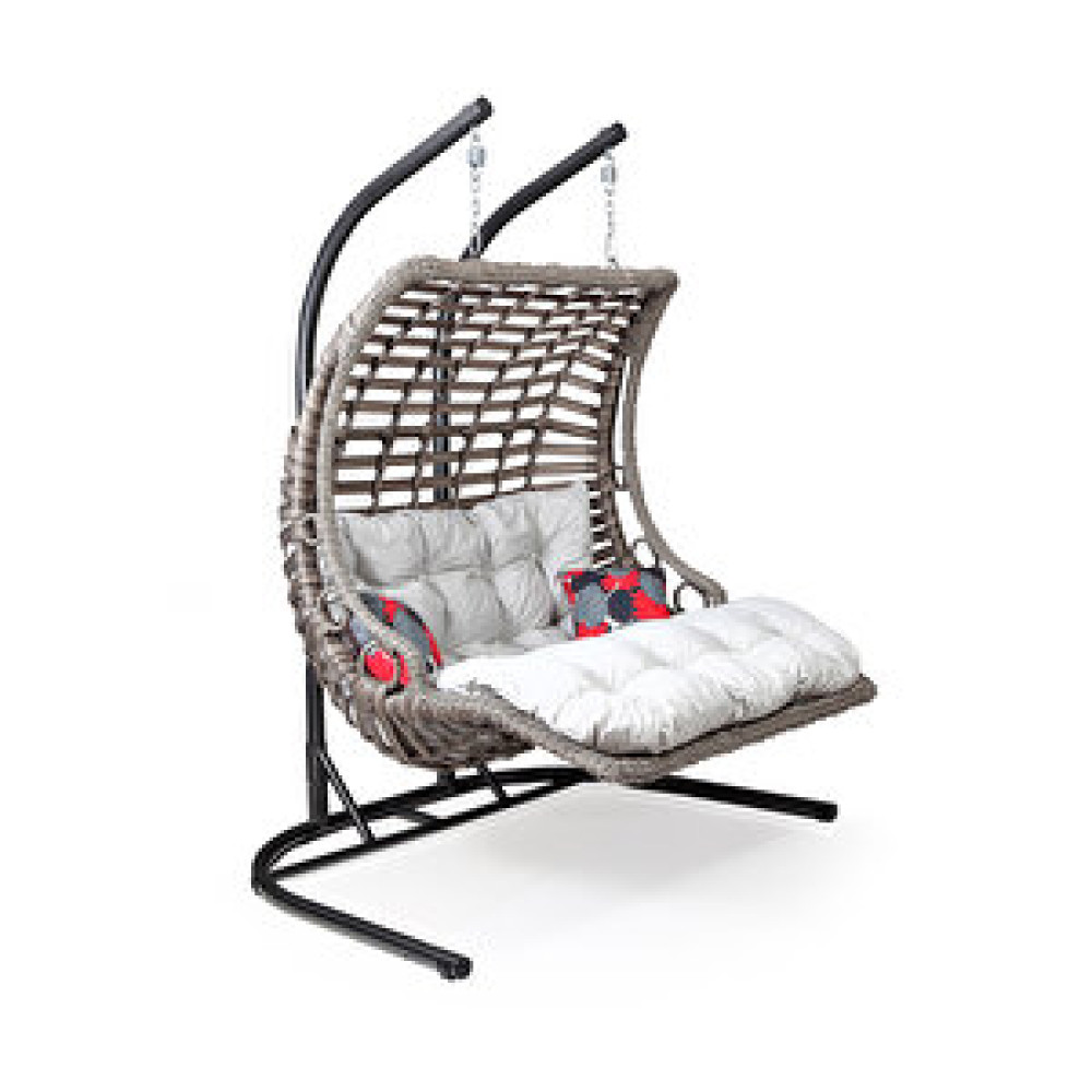 Capri Swing Bodrum Çift Kişilik Rattan Bahçe Balkon Salıncağı Gri Bahçe Salıncağı Fiyatı