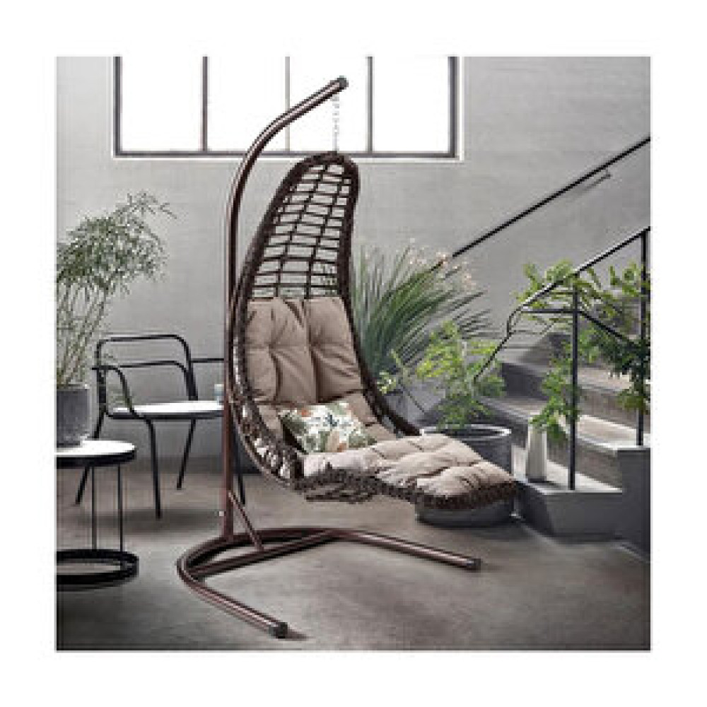 Capri Swing Bodrum Tek Kişilik Rattan Bahçe Balkon Salıncağı Kahverengi Bahçe Salıncağı Fiyatı