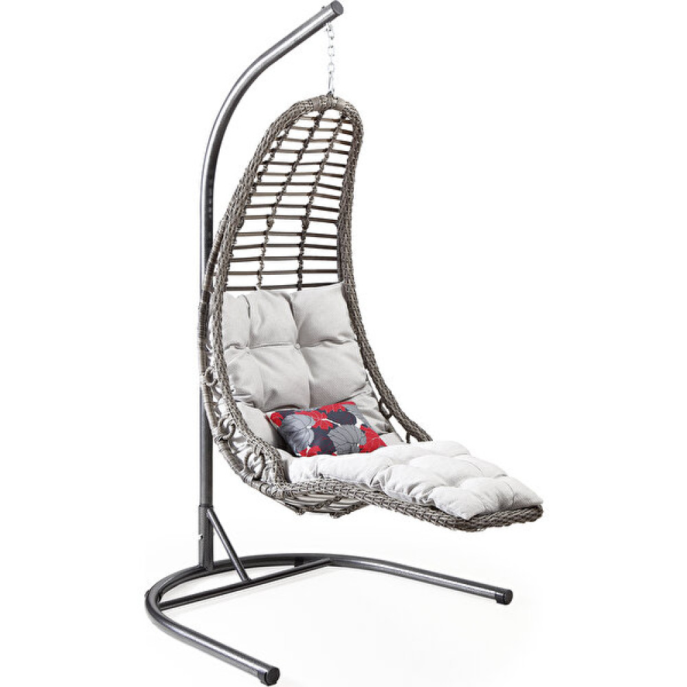 Capri Swing - Bodrum - Tek Kişilik Rattan Bahçe Balkon Salıncağı - Koyu Gri Bahçe Salıncağı Fiyatı