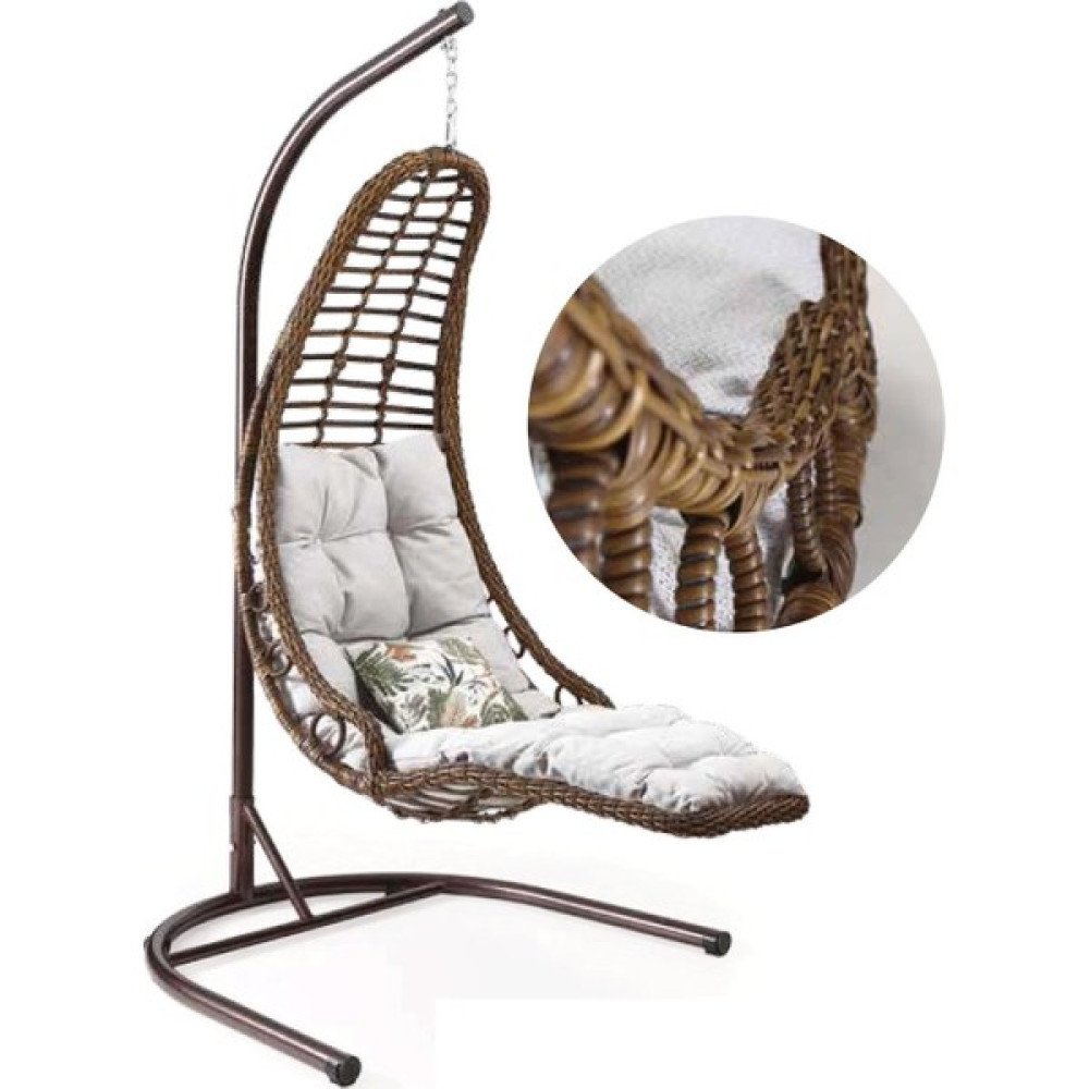 Capri Swing Bodrum Tekli Rattan Bahçe Balkon Salıncağı - Kahverengi Bahçe Salıncağı Fiyatı