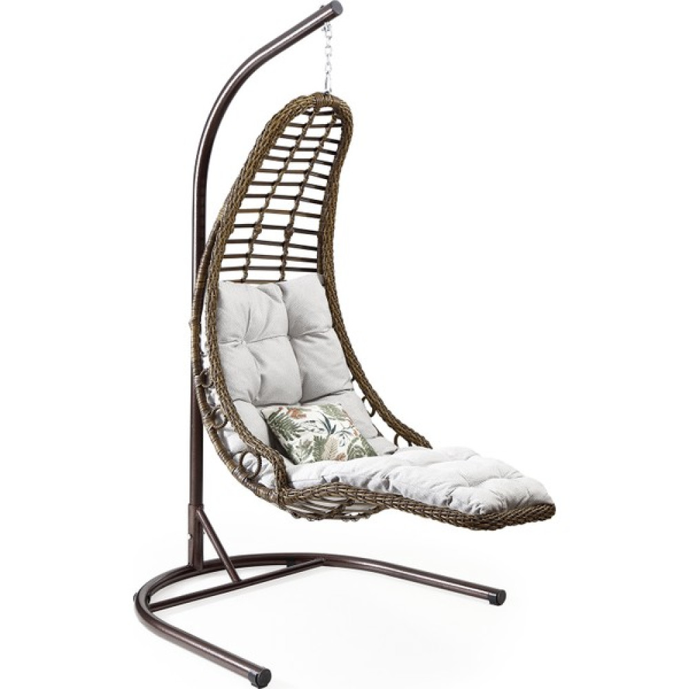 Capri Swing Bodrum Tekli Rattan Bahçe Balkon Salıncağı - Krem Bahçe Salıncağı Fiyatı